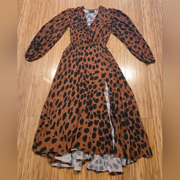 💚 NWOT Megan Renee Leopard Print Maxi Dress - Picture 1 of 10